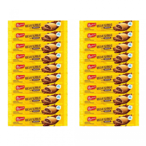 2 Kits 10 Recheadinho Chocolate Bauducco 104g