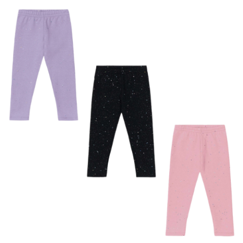 3 Calças Legging Menina Paint Splatter Brandili