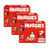 3 Pacotes Fralda Huggies Supreme Care XG 58 unidades