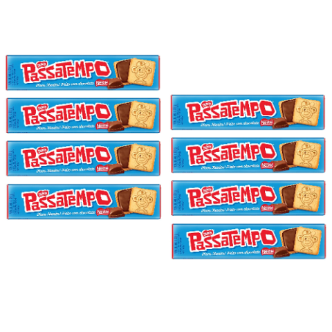 8 Unidades Biscoito Passatempo Recheado Chocolate 130g