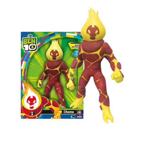 Boneco Gigante Ben 10 Chama Articulado 45cm Mimo