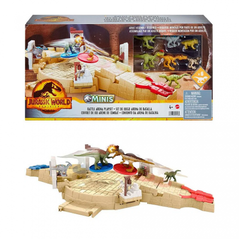 Conjunto Arena de Batalha Mattel Jurassic World com 6 Dinossauros