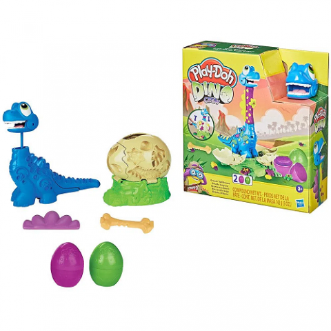 Play Doh Dino Crew Bronto Pescoção com Ovos Recheados com Massinha Hasbro