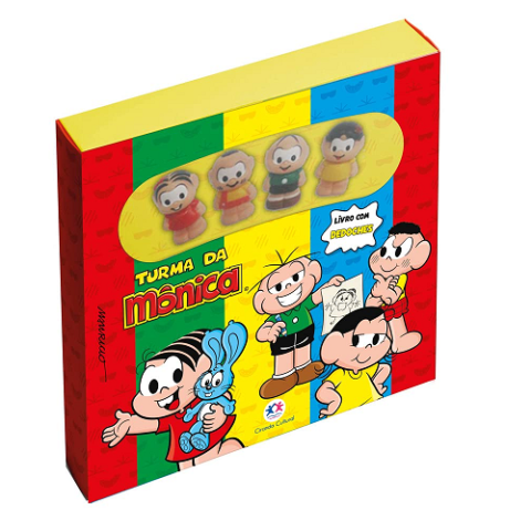 Livro com Dedoches Turma da Mônica
