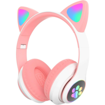 Fone de Ouvido Gatinho Bluetooth com Led Colorido