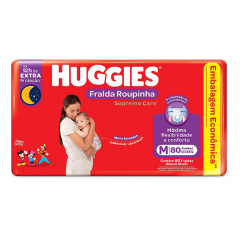 Fralda Huggies Roupinha Supreme Care M 80 unidades