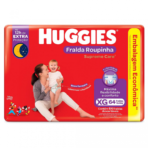 Fralda Huggies Roupinha Supreme Care XG 64 Unidades - Clubinho Do Desconto