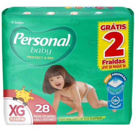 Fralda Personal Baby Protect & Sec XG 28 Unidades