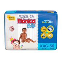 Fralda Turma da Mônica Baby Mega XXG 36 Unidades