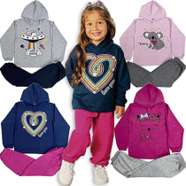 Kit 4 Conjuntos Moletom Flanelado Frio Menina