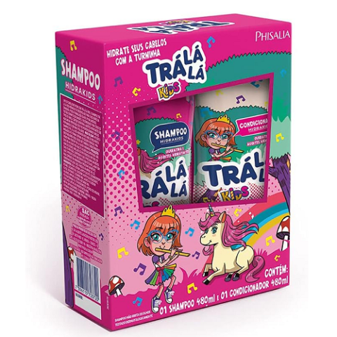 Kit Shampoo e Condicionador Hidrakids Trá Lá Lá Kids 480ml Rosa