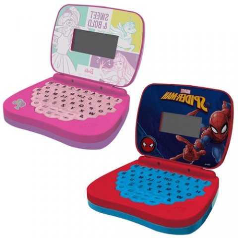 Laptop Infantil Bilíngue Musical Candide Barbie ou Spider Man