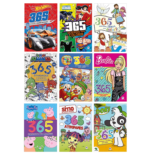 Livro infantil 365 desenhos para colorir - barbie em Promoção na