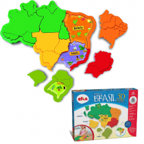 Mapa do Brasil 3D Plástico Elka