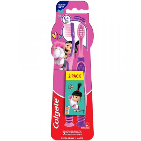 Pack 2 Escovas de Dentes Colgate Smiles Agnes e Fluffy +6 anos