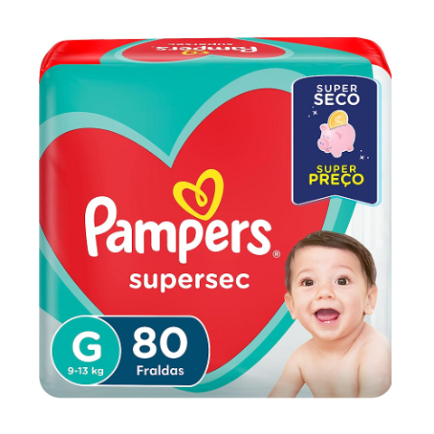 Fraldas Pampers Supersec G 80 Unidades