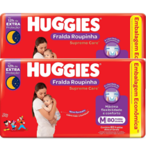 2 Pacotes Fralda Huggies Supreme Care Roupinha M 80 Unidades