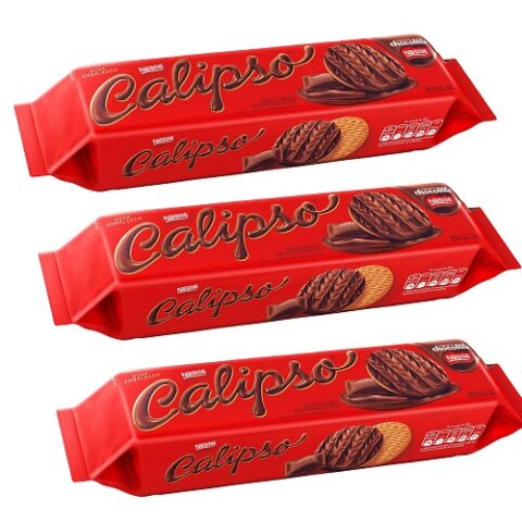3 Pacotes de Biscoito Calipso Coberto Chocolate 130g
