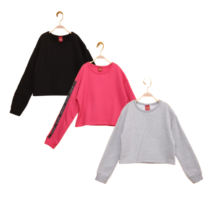 Blusão Moletom Infantil Cropped Peluciado com 50% OFF