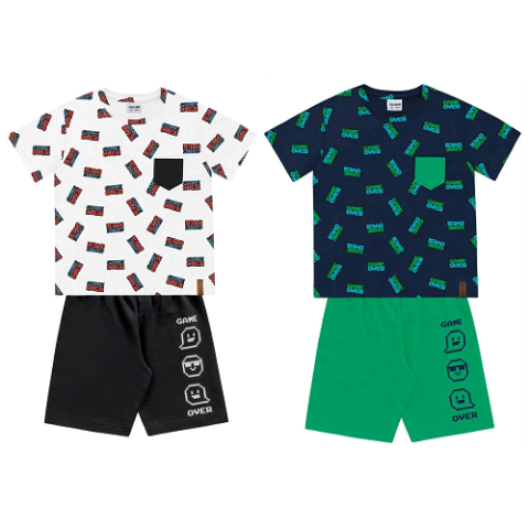 Conjunto Camiseta e Bermuda Fakini Kids