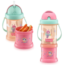 Copo Com Porta Snack Playful Rosa Sunset Fisher Price