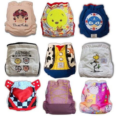 Fralda de Pano Ecológica Pocket com Fundo Estampado Tamanho Único 4kg/18kg Aurorinha