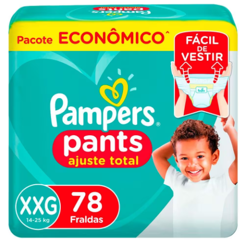 Fralda Pampers Pants Ajuste Total XXG 78 Unidades