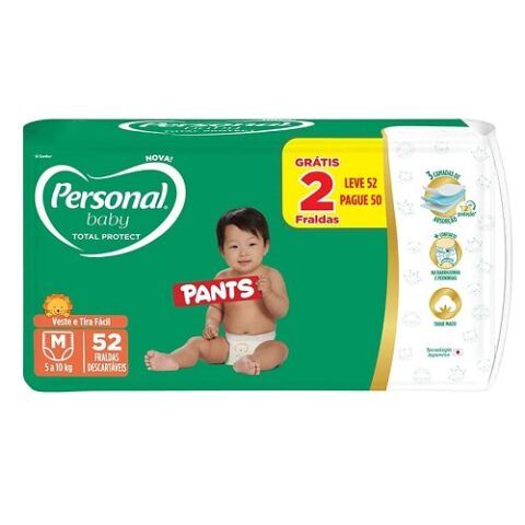 Fralda Personal Baby Total Protect Pants M 52 Unidades