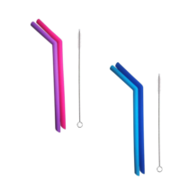 Kit 2 Canudos de Silicone c/Limpador Kababy