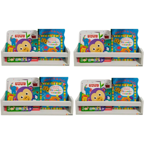 Kit 4 Prateleiras Flutuantes Infantil Jumbo 45cm 100% MDF Pabimi