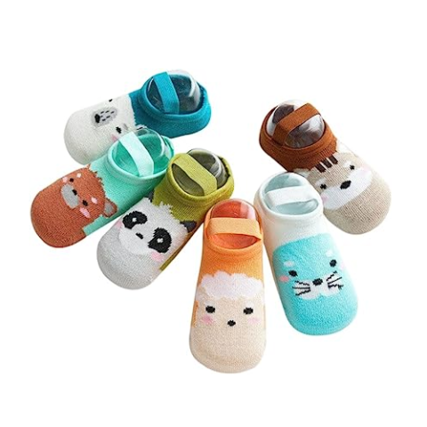 Kit 6 Pares Meias Sapatilhas Patpat Antiderrapante Unissex