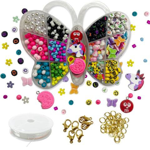 Kit Miçanga Infantil Para Pulseira com 1.090 Peças
