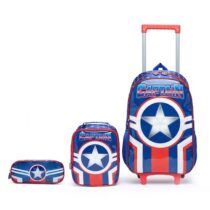 Kit Mochila de Rodinha Capitain + Lancheira + Estojo Polo One