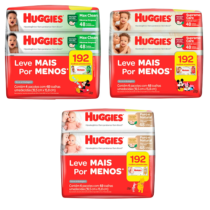 Lenço Umedecido Huggies 4 Pacotes de 48 Unidades