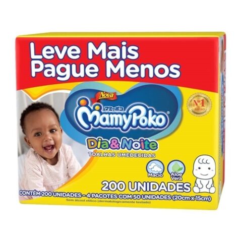 Lenço Umedecido MamyPoko Dia & Noite 200 unidades