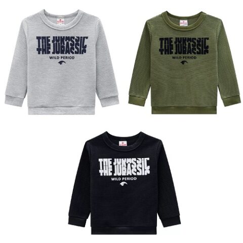 Leve 3 Pague 2 Moletom Bebê Brandili Jurassic Masculino