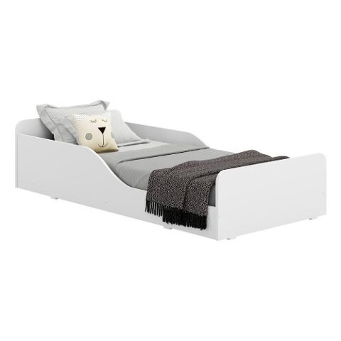 Mini Cama Infantil Montessoriana com Proteção Square Branco 1,50 x 0,70cm