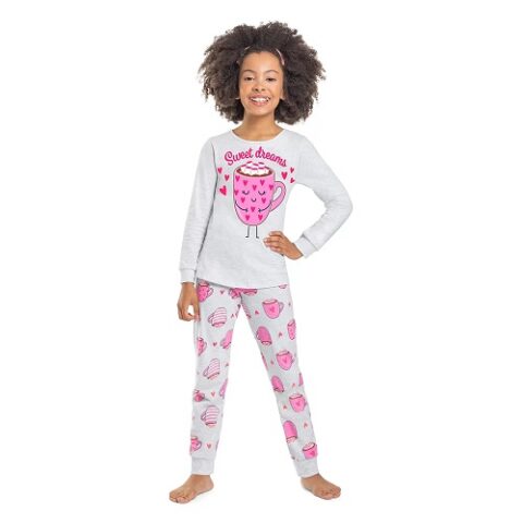 Pijama Infantil Longo Estampado Kyly Brilha no Escuro