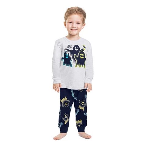 Pijama Infantil Longo Fantasminhas Kyly Brilha no Escuro