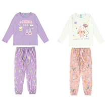 Pijama Malwee Kids Longo Infantil Science Fair Lilás ou Off White