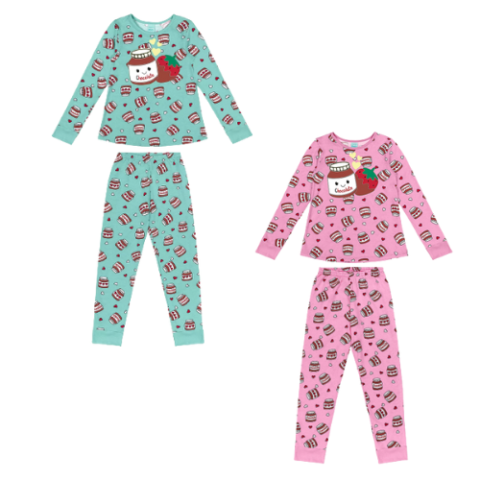 Pijama Menina Longo Estampado Brilha Escuro Kyly