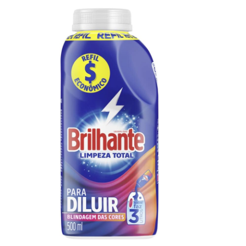 Sabão Líquido Brilhante Limpeza Total Para Diluir 500ml