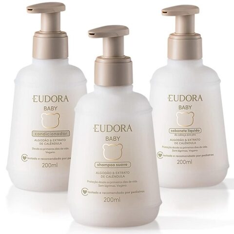Eudora Combo Baby: Shampoo 200ml + Condicionador 200ml + Sabonete Líquido 200ml