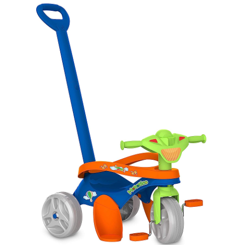 Triciclo Infantil Mototico com Empurrador Bandeirante