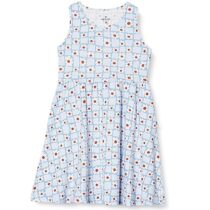 Vestido Infantil Menina Estampado Tam 1 A 16 Azul