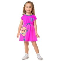 Vestido Malwee Kids Evasê Neon Rosa