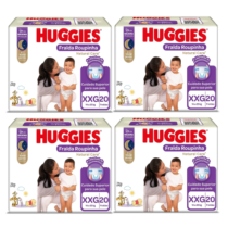 4 Pacotes Fralda Huggies Natural Care Roupinha XXG 20 unidades