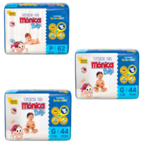 4 Pacotes Fralda Turma da Mônica Baby Mega