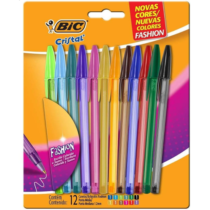 Caneta Esferográfica Bic Cristal Fashion 12 Cores