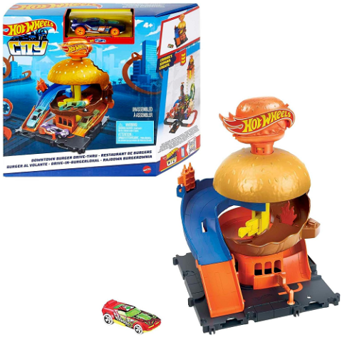Hot Wheels Pista de Brinquedo Lanchonete de Hambúrgueres